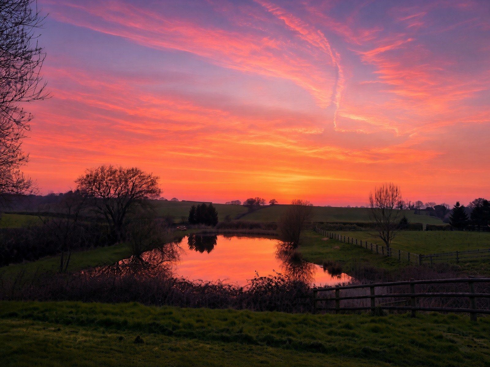 Sunset over the lake