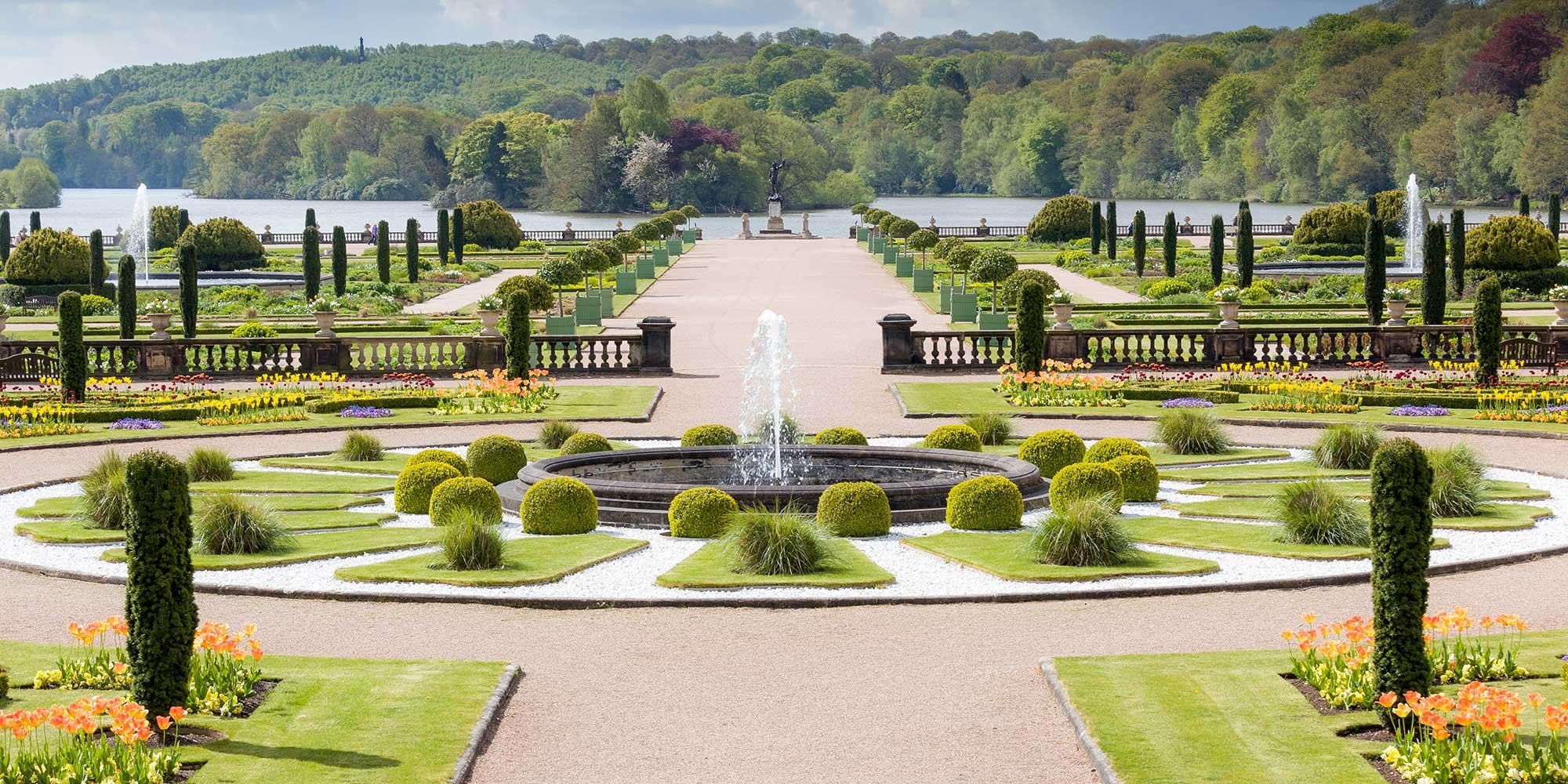The Italian gardens and lake at Trentham